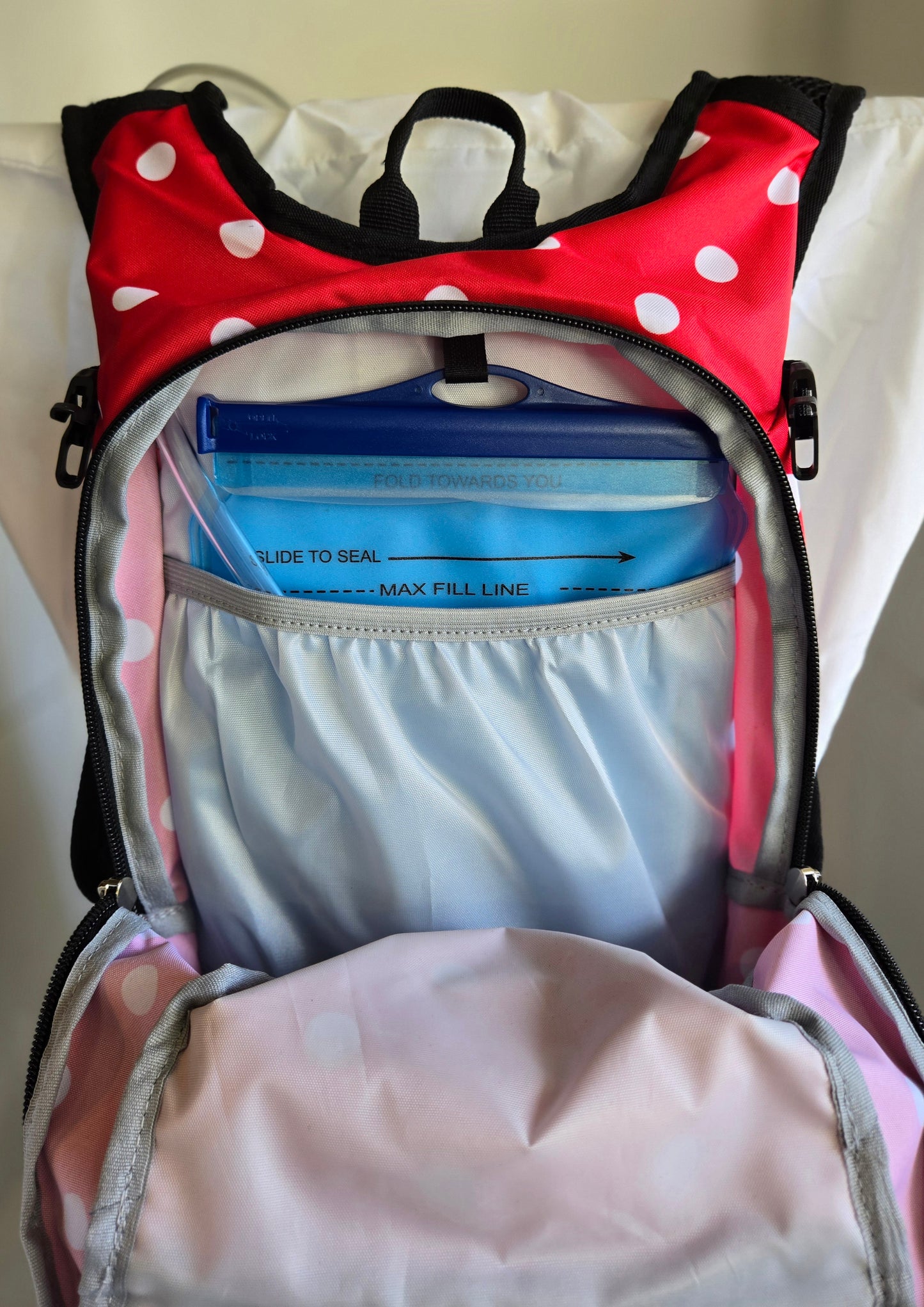 Red & White Dots Hydro Backpack